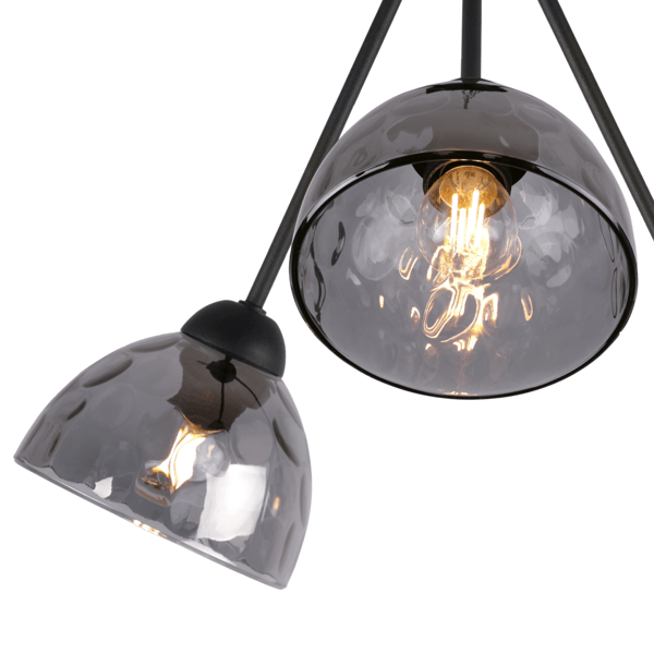 VENICE TRIO LOFTLAMPE, GRAFITLAMPESKÆRME E27