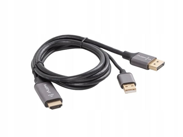 Lanberg hdmi (uros) -> Displayport (uros) 1m 4K musta sovitinkaapeli