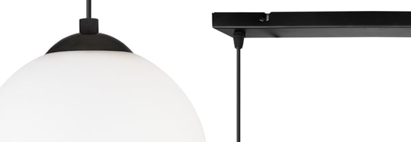 Kattovalaisin, nauhamainen, pallo, musta, LED, 15 cm