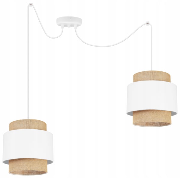 Hængende lampe, loftslysekrone, lampeskærm, boho juta