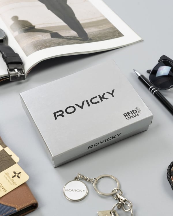 Pystysuora miesten nahkalompakko ilman lukkoa - Rovicky