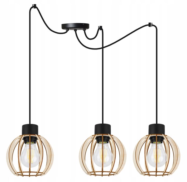 MODERN LED-TAKLAMPA I TRÄ