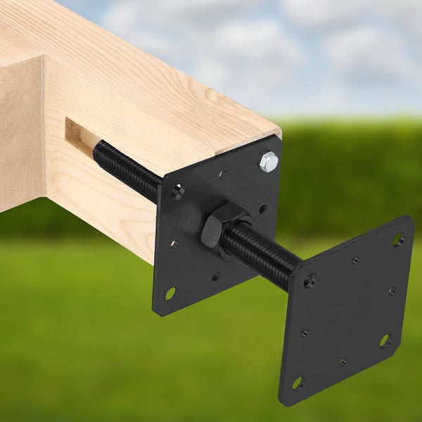 KOTARBAU® Justerbar stålskruvankare för stolpar paviljong antracit M24 160x252 mm 4-pack