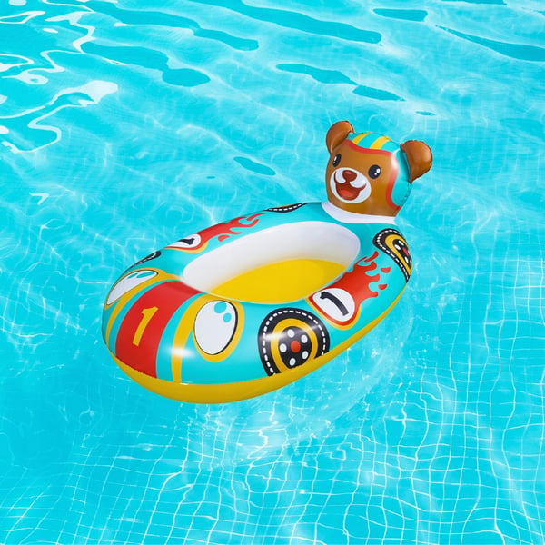 Oppusteligt vandhjul til børn, pontonbamse, Bestway Safe, 117x116 cm