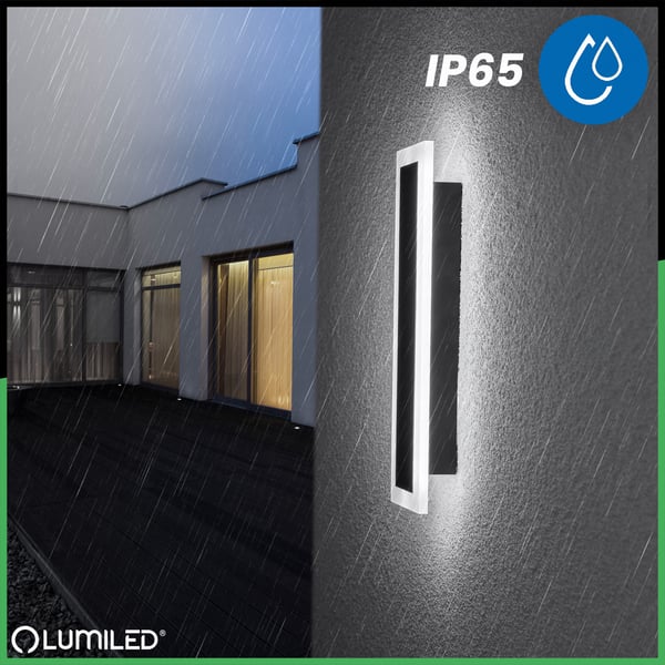 OLIO pinta-asennettava LED-puutarhavalaisin, seinävalaisin, 9W, 4000K, 30cm, IP65, LUMILED