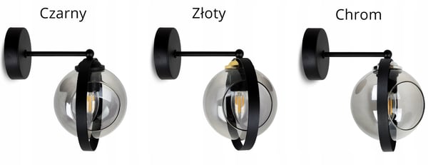 MODERNE GLAS VÆGLAMPE MED GRAFITRING