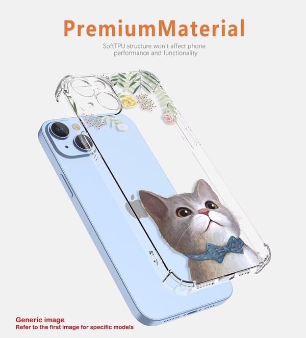 Skal till Samsung Galaxy A04 med genomskinlig katt och färgglada blommor