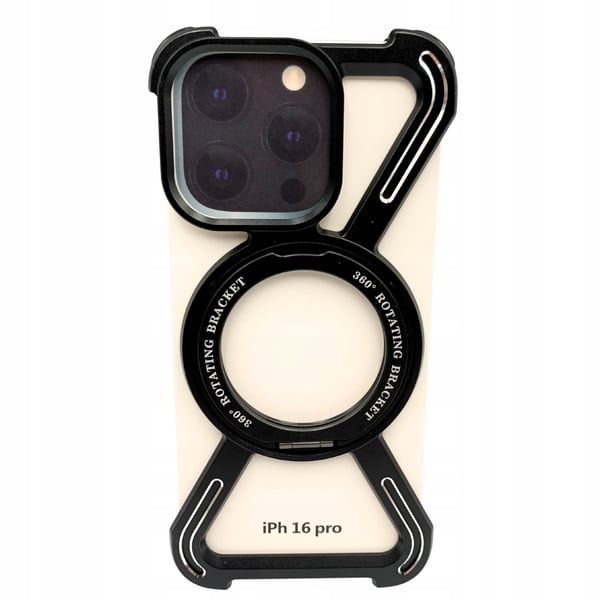 Skal för iPhone 16 Pro pansar MagSafe metallskal titanium hållare 360