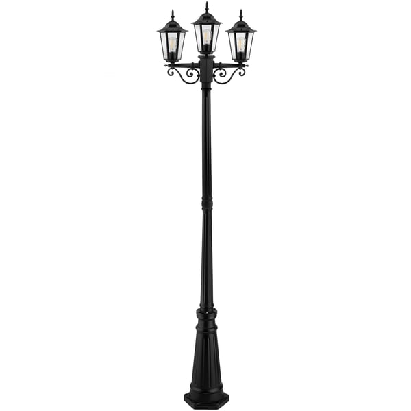 Udendørs havelampe 3xE27 POST LANTERNE 2m Sort BELLIS LUMILED