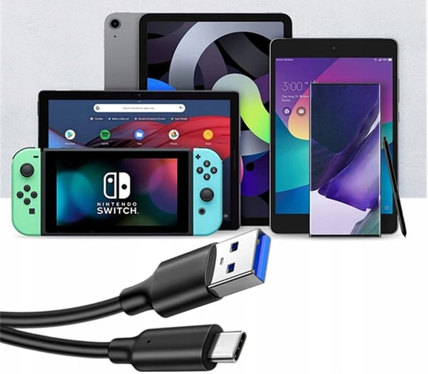 KAAPELI USB-C 3.1 - USBA QC 4.0 PIKALATAUS 10Gbps 20V3A PAKSU TYPE-C 1M