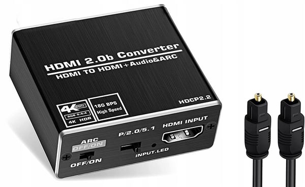 HDMI 2.0 TOSLINK -äänimuunnin 5.1 ARC TOSLINK SPDIF HDCP 4K60