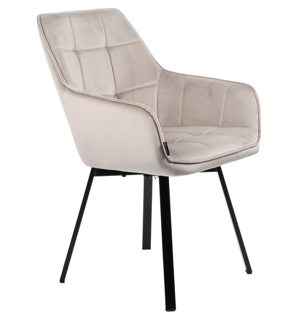 TOGO sammetsklädd snurrstol beige