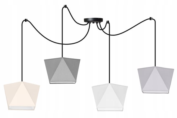 Lofthængende lampe med loftskrone og edderkopskærm