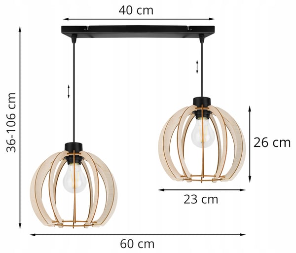 MODERN LED-TAKLAMPA I TRÄ