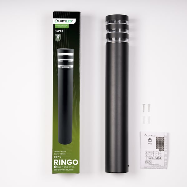 Trädgårdslampa stolpe utomhus stående E27 LED RINGO 60cm LUMILED