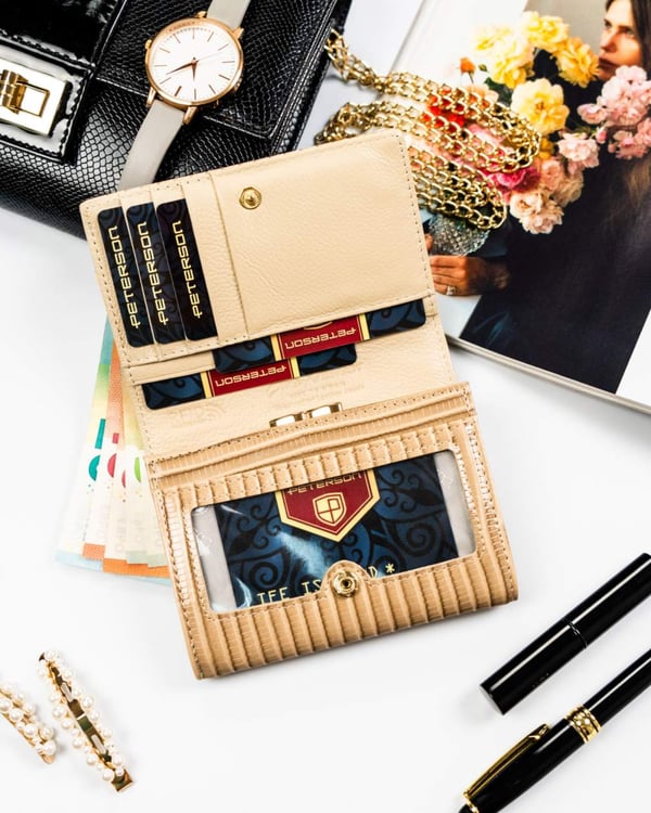 Damplånbok i läder+PU PTN PS445-CRV-2418 Khaki