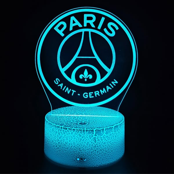 Paris Saint-Germain PSG 16 LED 3D Nattlampa för Barn + Fjärrkontroll