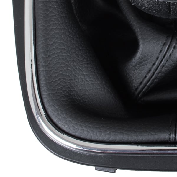 VW Golf V 03-08 gearkugel sølv og sort med krom ramme gummibælg 5 gear