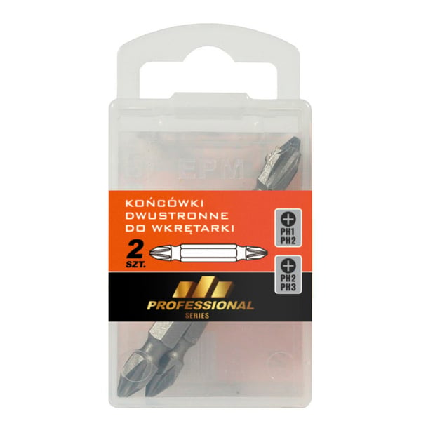 SKRUETRÆKKERBIT DOBBELT 65MM 2 STK PH1-PH2, PH2-PH3 - E-400-0378