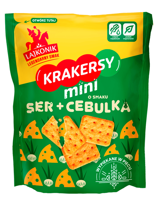 Lajkonik Minikeksit juustolla ja sipulilla 100 g
