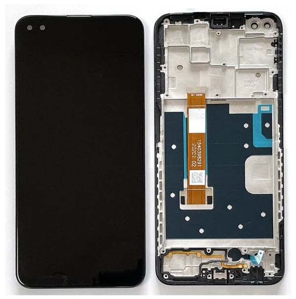 OPPO Reno4 Z 5G LCD-skærm og berøringsskærm CPH2065 renoveret sort ramme