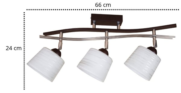 Loftshængende lampe med lysekrone, LED-glas