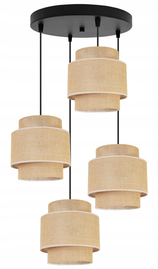 Hængende lampe, loftslysekrone, lampeskærm, boho juta