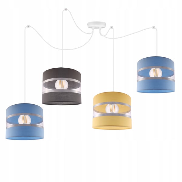 Lofthængende lampe med loftskrone og edderkopskærm