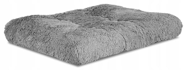 Hundeseng pude tyk blød shaggy 100x70 cm lysegrå