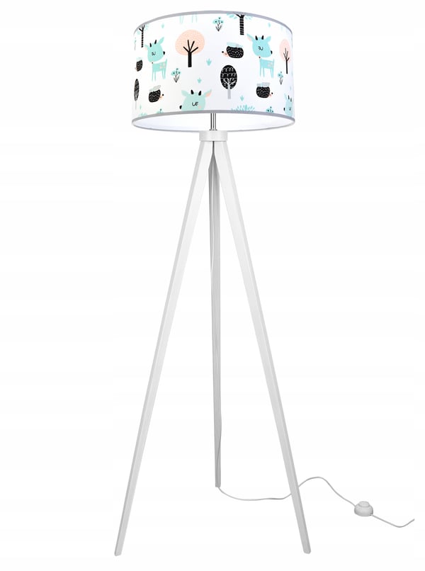 LOFT BØRNESTATIV LAMPE, LAMPESKÆRM, MØNSTER, LED
