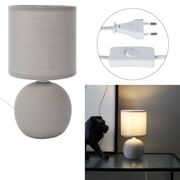 Orba bordslampa, grå, 25 cm, sfärisk