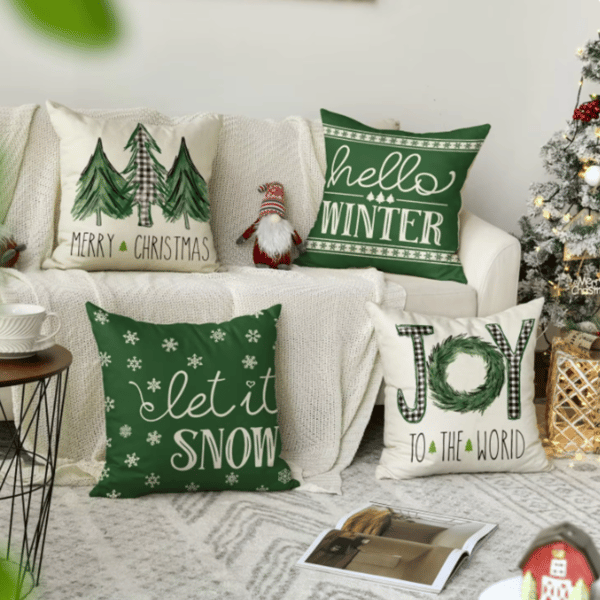 Jouluinen tyynyliinasetti 4 kpl koristeellinen 45x45 [TYYNYNLAANA2]