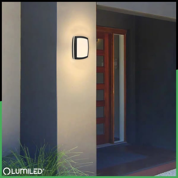 Trädgårdslampa Vägglampa Fasad Taklampa 2x E27 Kvadratisk LARIS LUMILED