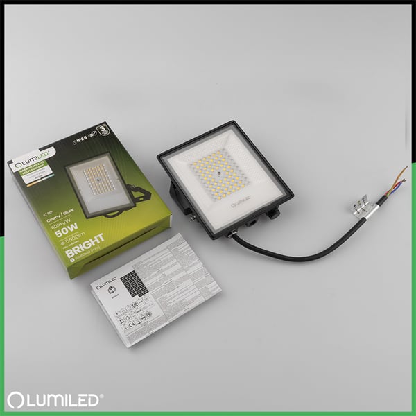 Ulkokäyttöinen LED-valaisimet BRIGHT vedenpitävä 50W 5500lm 4000K IP65 LUMILED