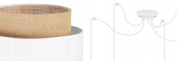 Hængende lampe, loftslysekrone, lampeskærm, boho juta