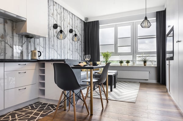 ELEGANT RETRO VÆGLAMPE MED TRÅD SORT LOFT