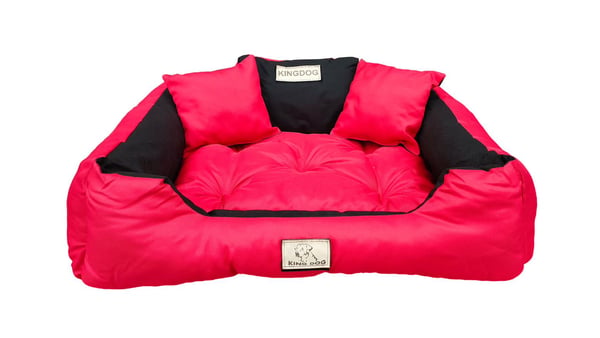 Hundeseng hundebur KINGDOG 115x95 cm personaliseret vandtæt rød