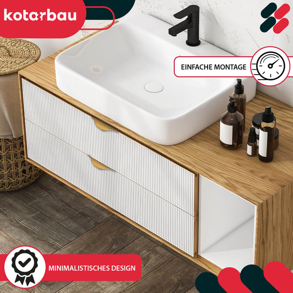 KOTARBAU Modern Edge møbelgreb aluminium mat guld 128/148 mm sæt 6 stk