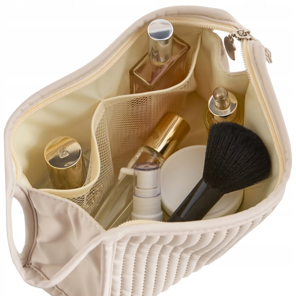 BKP-15 Stella mellanstor sminkväska beige för kvinnor