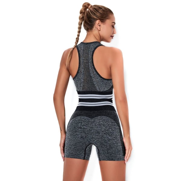 Sportstøj sæt top shorts fitness yoga todelt til fitnesscentret xs XS