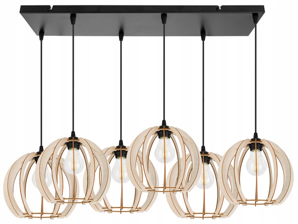 MODERN LED-TAKLAMPA I TRÄ