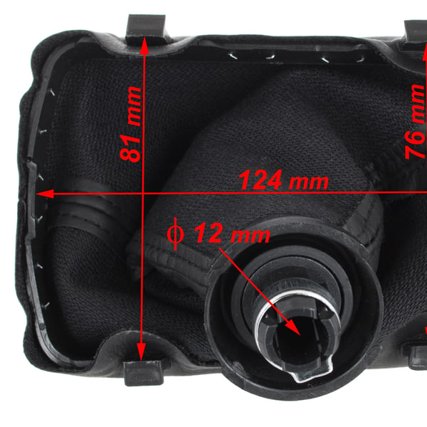 Audi A3 I 8L 96-03 gearkuglepind sort med sort bælg og rød tråd rød ring 6 gear