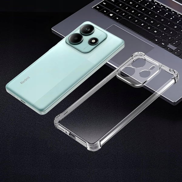 Förstärkt stötskyddande skal för Xiaomi Redmi Note 14 4G och 2x härdat glas