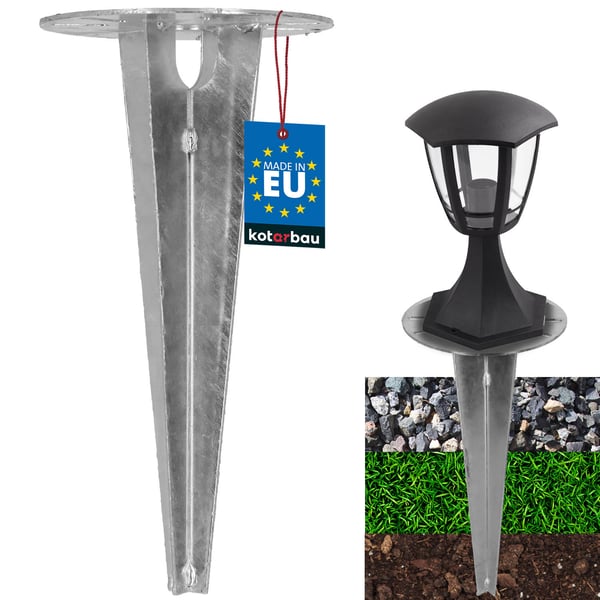 Trädgårdslampfot markstansad rund ankarfäste 150 mm