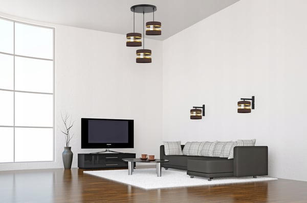VÆGLAMPE, FIRKANTET LAMPE, ELEGANT GYLDEN LAMPESKÆRM, 20 CM