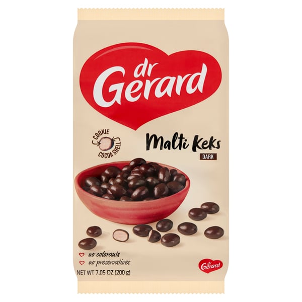 Dr Gerard Malti mörka kex i kakauskal 200 g
