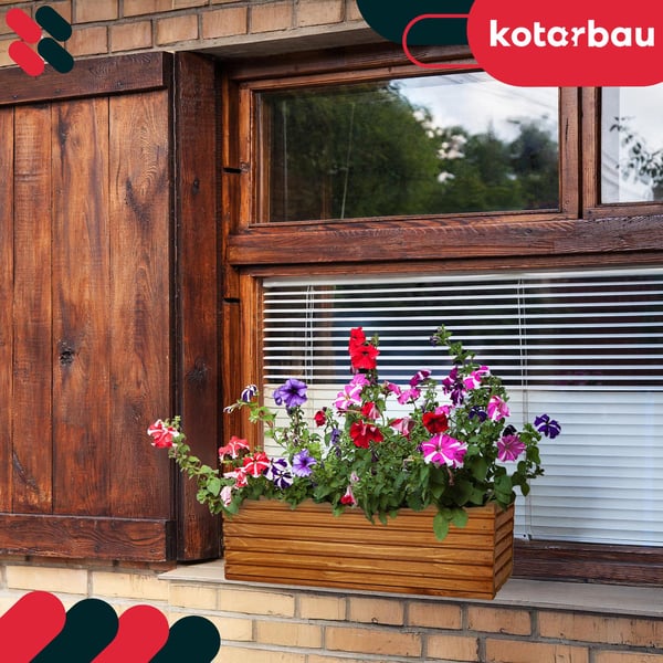 Kotarbau® Kukkaruukkulaatikko Puinen puutarhan istutuslaatikko terassille ja sisäkkeellä Tammi 44 x 20 CM