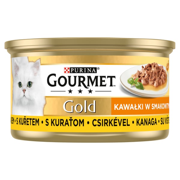 Gourmet Gold kattmatbitar i smakrik sås med kyckling 85 g
