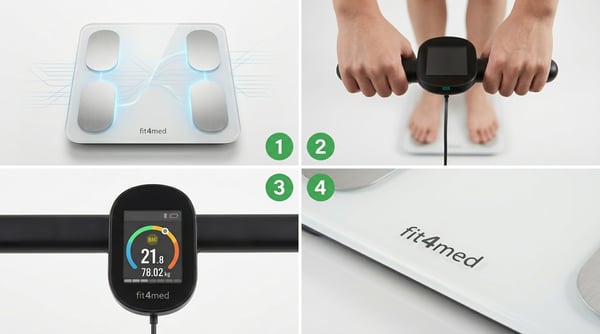 WOBELL våg med kroppssammansättningsanalys svart smart Bluetooth-anslutning med telefon