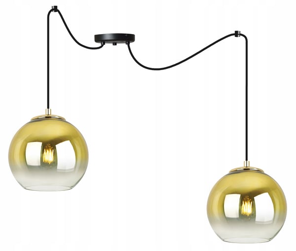 HÆNGELAMPE, LOFTKRONE, GYLDEN LAMPESKÆRM, 15 CM